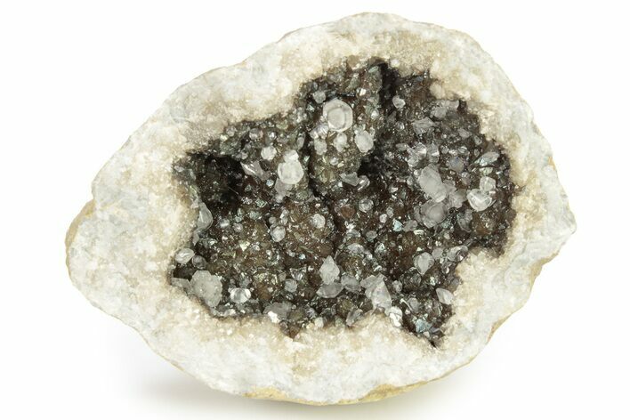Keokuk Geode Half with Calcite Crystals - Missouri #274291